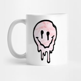 Pink Marble Drippy Smiley Face Mug